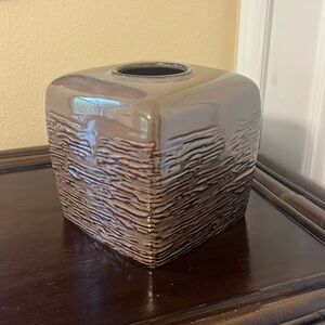 Boutique tissue cover Lakeside Brown ceramic Kleenex box cover cube size tissue